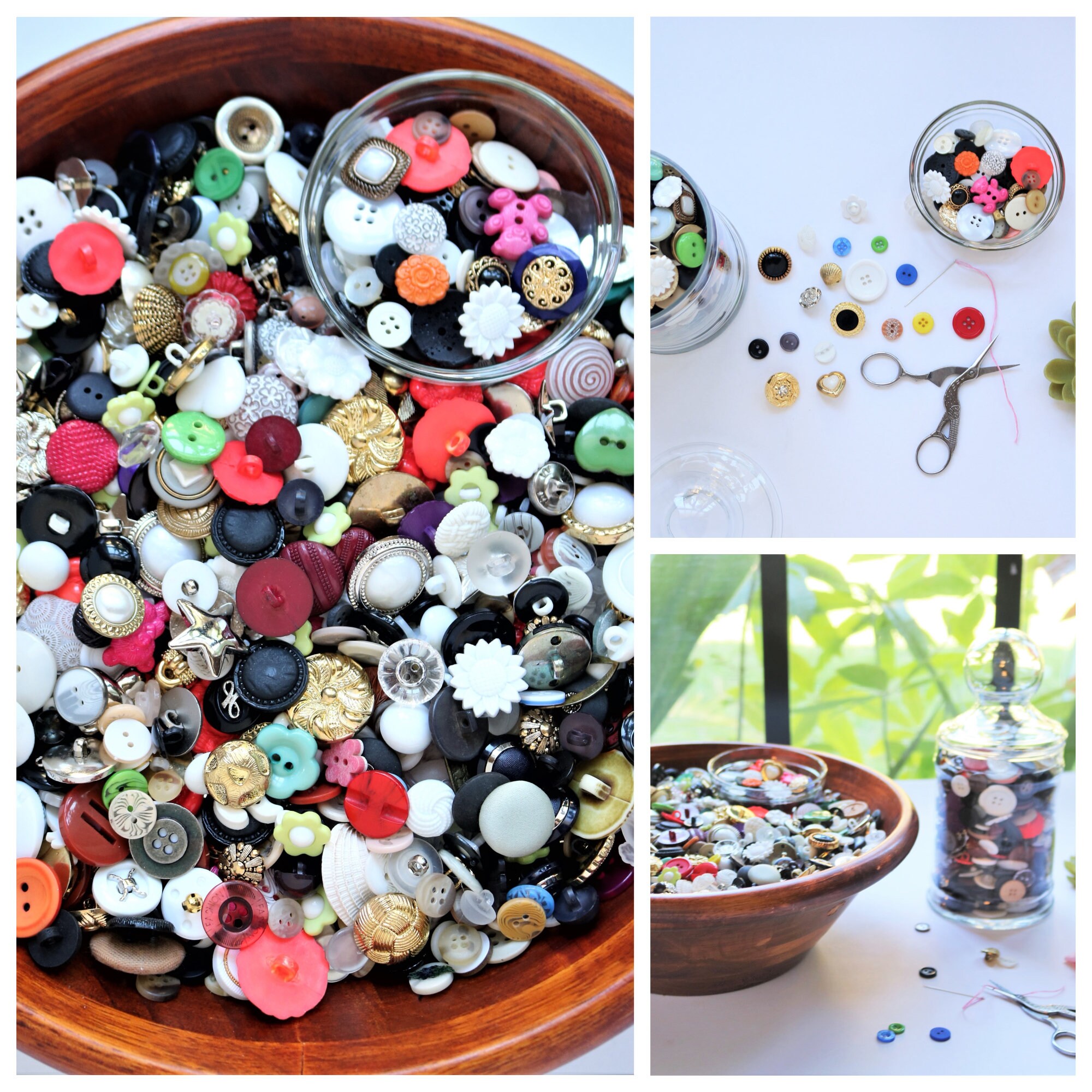 Buttons 1 lb assorted craft buttons New and Vintage Buttons Etsy