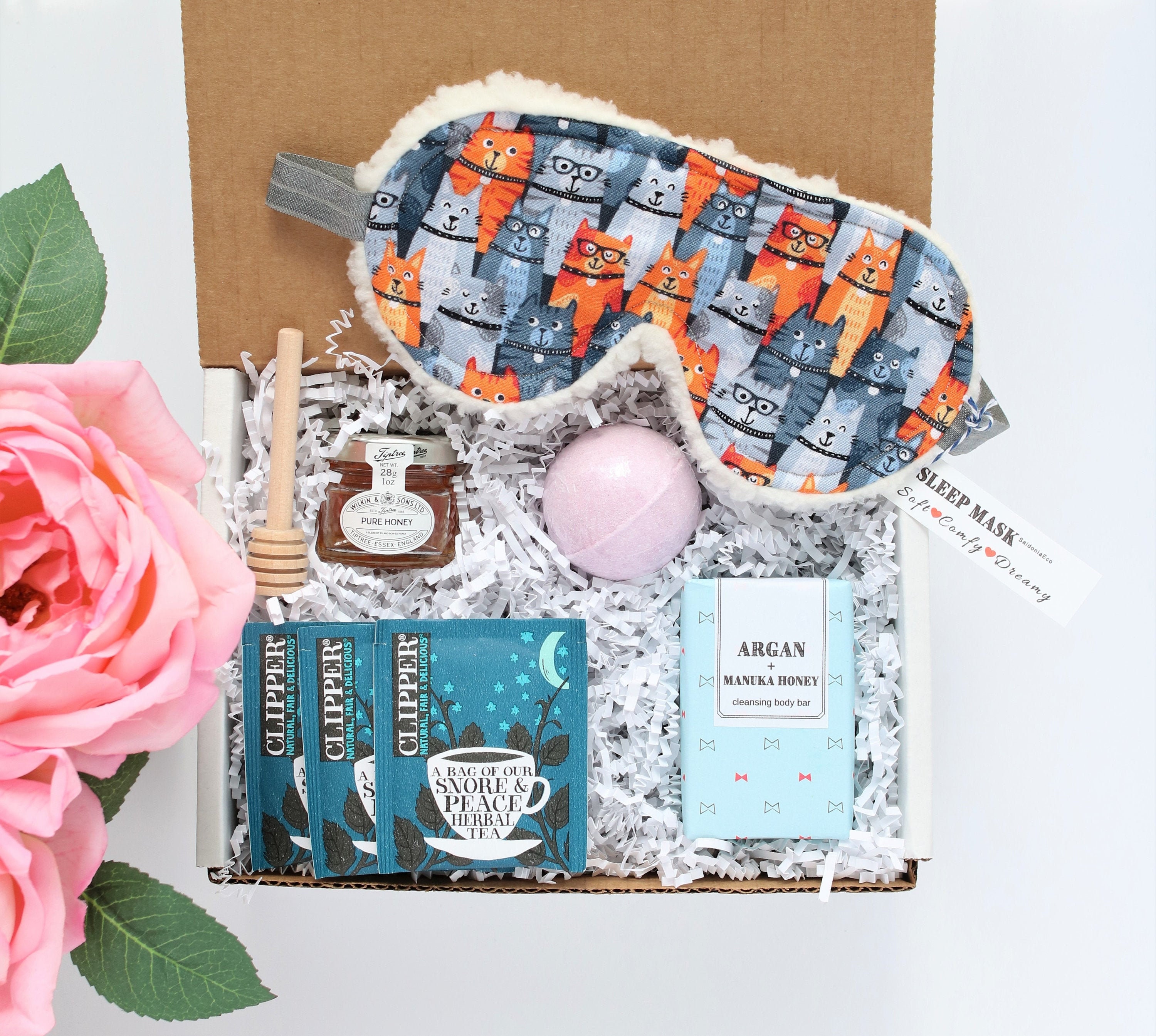 Cat Mom Gift Box Relaxing Gifts for Women Self Care Set