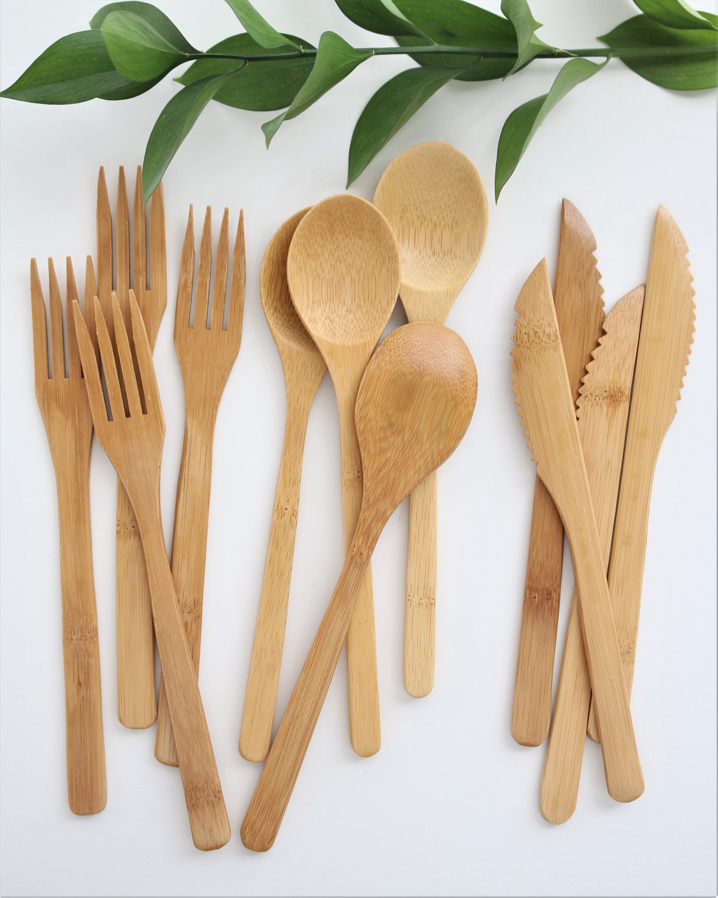 1 Set of Bamboo Utensils Zero Waste cutlery Reusable utensils Etsy