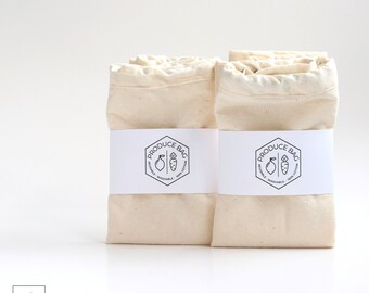 1 Reusable Produce Bag | Zero Waste Cloth Drawstring Bags for bulk produce veggies, eco friendly cotton food bag, Market bags