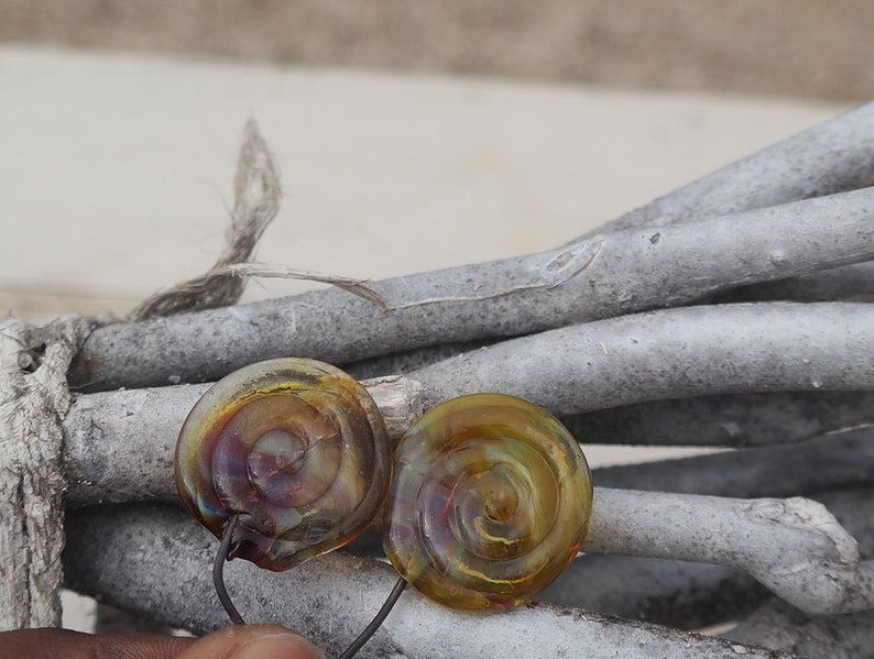 L/'atelier de jacquelina 2 longues gouttes en verre fil\u00e9 \u00e0 la flamme handmade 2long drops glass torch