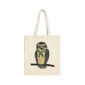 House of Ambition Owl Cotton Canvas Tote Bag