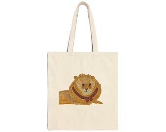House of Bravery Lion Cotton Canvas Tote Bag