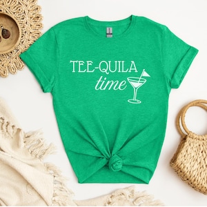 Hora del tequila, camiseta para jugar al golf, camisetas divertidas para equipos de golf, camiseta de golf divertida para mujer, camisetas de golf divertidas para mujer, camiseta de golf para la hora del tee, tequila