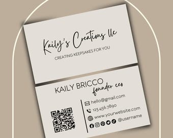 QR Business Card Template, Qr Code Business Card Template, Custom QR Code Business Card, Business Card with Qr Code, QR code Business Cards