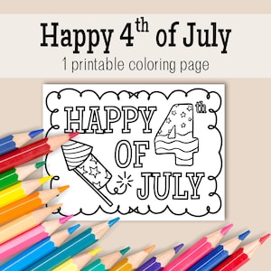Fourth of July Coloring Page, 4th of July Printable Coloring Page, USA Coloring, Fireworks Coloring Page, Coloring Pages for Summer School