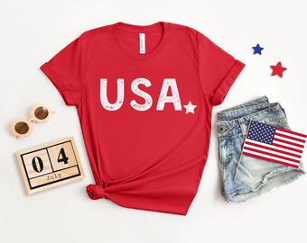 4th of July Shirt, Shirt for Her, Memorial Day Shirt, Red White and Blue Shirt, Shirt for Summer, Birthday Gift for Her, 4th of July T-Shirt