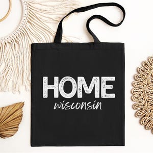 Borsa tote personalizzata per la casa, borsa tote del Wisconsin, regalo di compleanno per lei, ragazza del Midwest, borsa tote del Midwest, borsa del Midwest, mamma del Midwest, borsa tote del Wisconsin