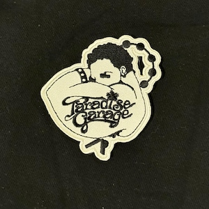 Toppa Paradise Garage - Logo bianco e nero - Ricamata - 84 King Street - Nightclub di New York - Larry Levan, DJ, New York City Underground