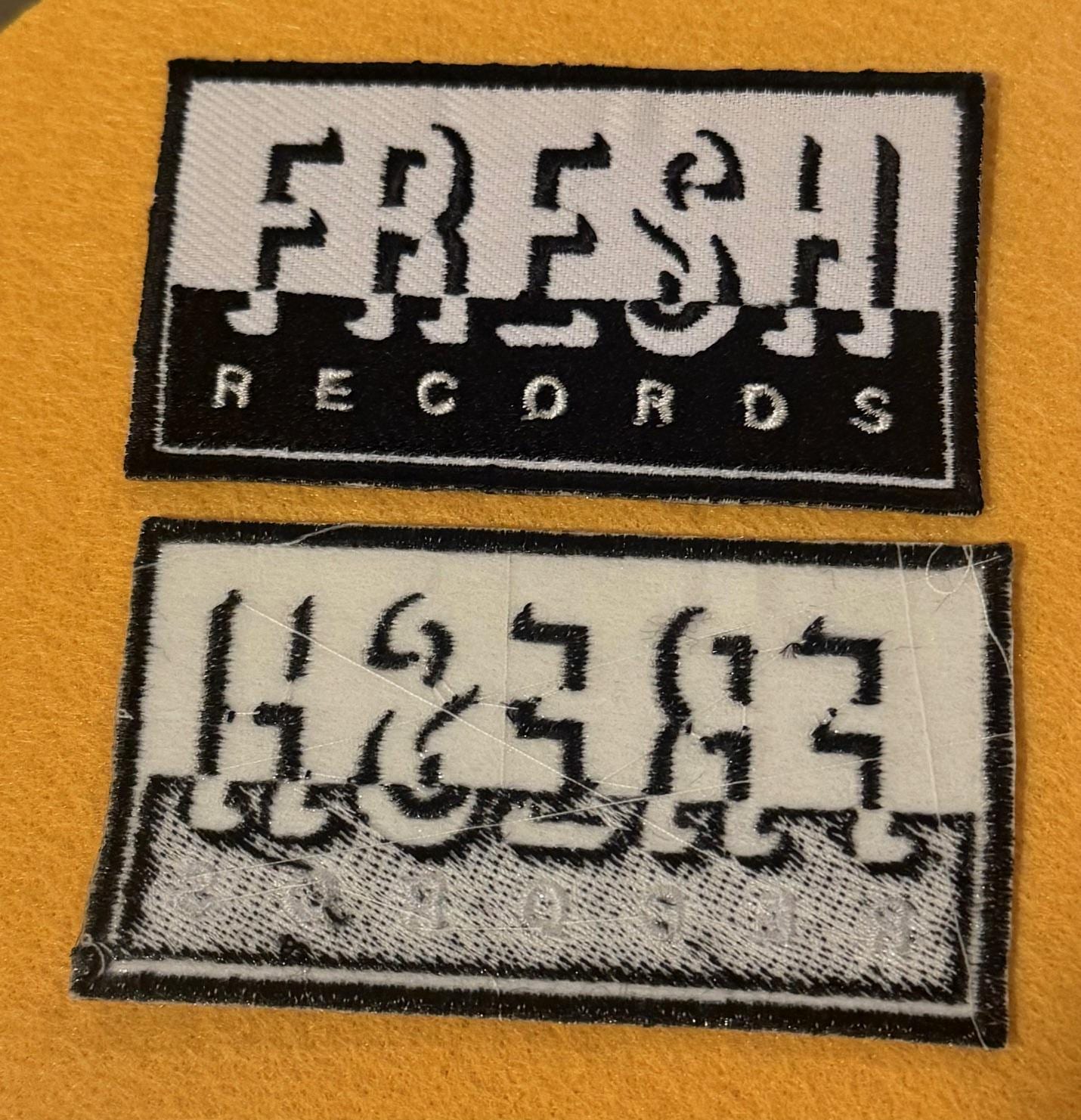 BBP×FRESH RECORDS ロゴクッション レア Fresh Records パッチ - ブラック & ホワイト - 刺繍 - オールド