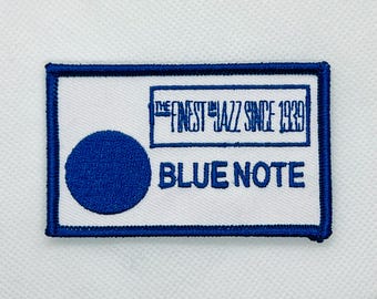Blue Note Patch - Jazz Record Label, Coltrane, Miles, Thelonious Monk, Embroidered iron on