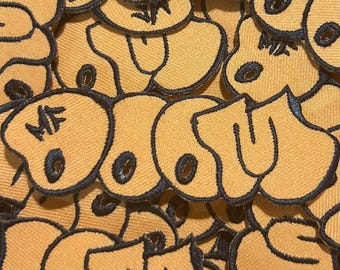 Parche MF Doom, negro y naranja, bordado, Operación: Juicio Final, Underground, en mayúsculas, Madvillain, metal. Hip hop de los 90.