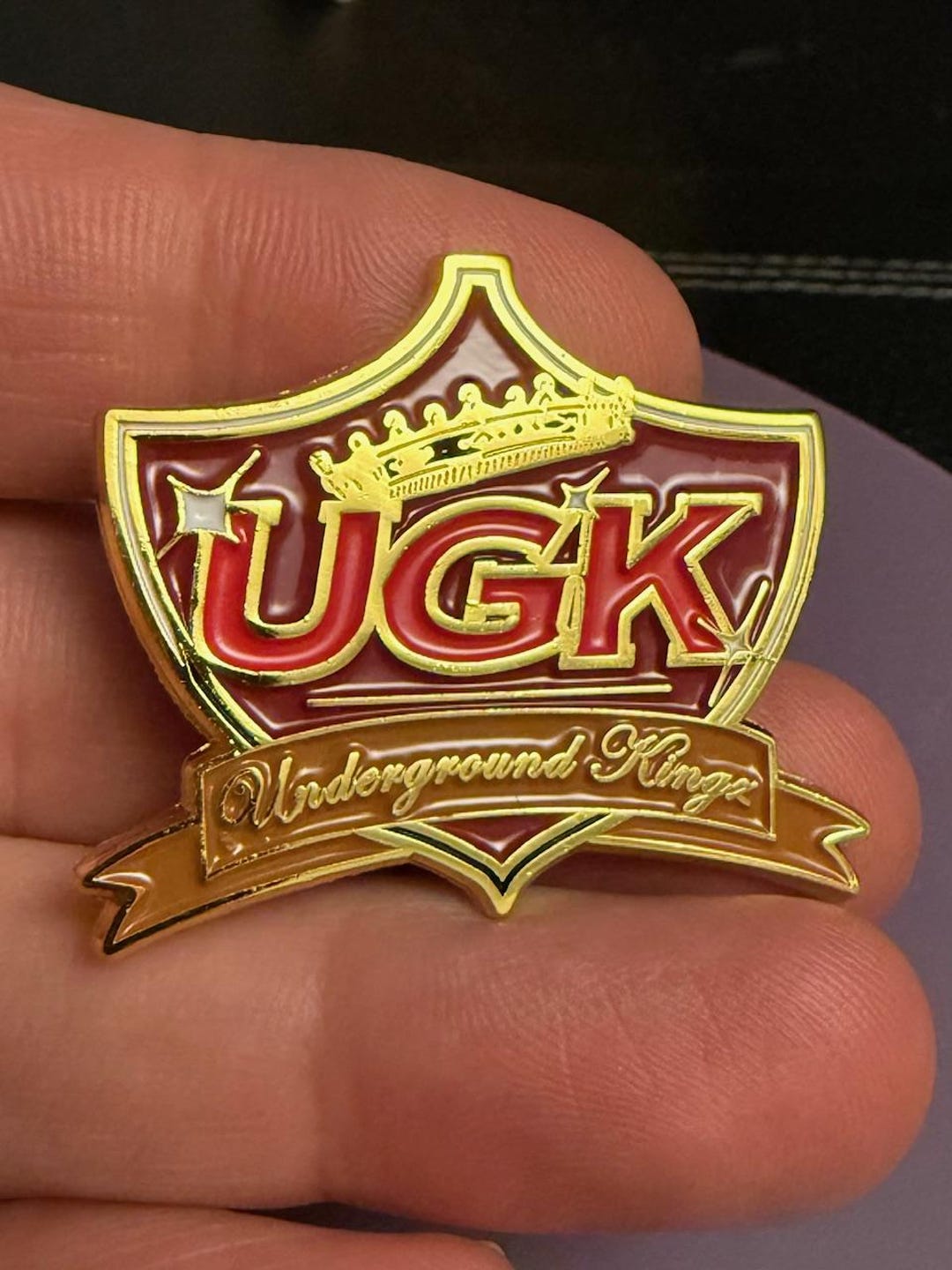 UGK Pin - Underground Kings Gold Enamel Lapel - Pimp C, Bun B, Rap-a ...