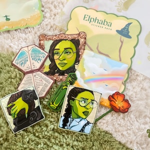 Elphaba Aufkleber | Wicked Musikalische Aufkleber | Wasserdicht | Holographisch oder Glänzend | Einzeln oder Komplett | Geschenke, Schreibwaren, Abziehbild