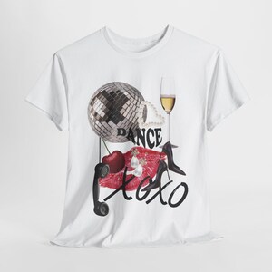 Disco Dance Oversize Heavy Cotton Tee, Fun Retro Shirt, Party Tee, Gift for Dancers, Music Lovers, Night Out Outfit