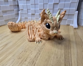 3D Printed Dragon Fidget Toy - Flexi Articulated Cat Dragon