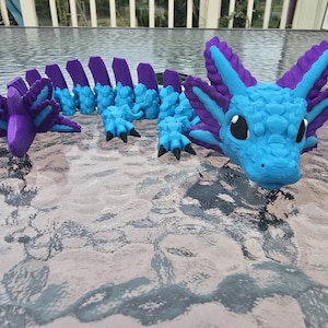 3D Printed Dragon Fidget Toy - Flexi Articulated Axolotl Dragon