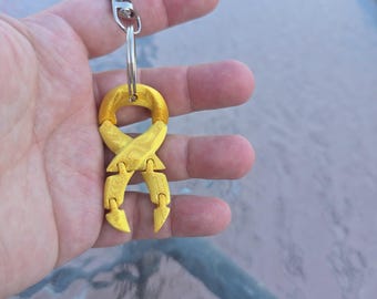 Awareness keychain, 3d printed awareness ribbon