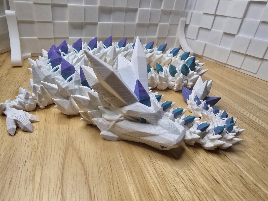 3d Printed Large Crystal Dragon, Articulated Flexi - Etsy