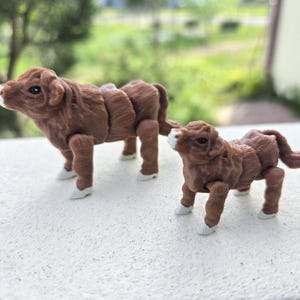 3D Printed Flexi Highlander Cow: Realistic Desk Toy