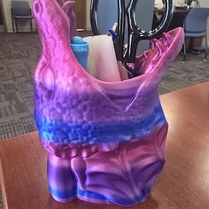 Dragon head pencil holder, 3D printed desk organizer