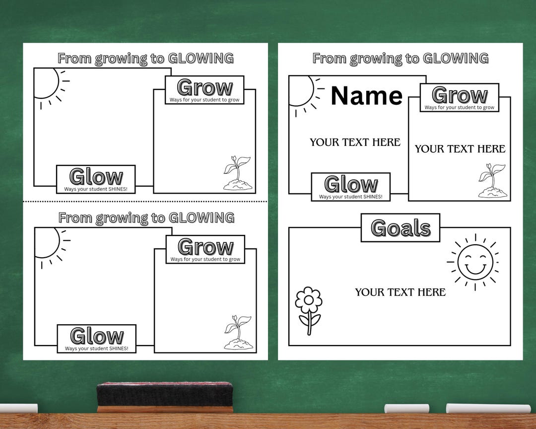 From Growing to Glowing Student Reflection Template – Editable ...