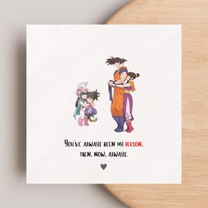 DBZ Goku & Chi-Chi Love Card – Leuke anime verjaardag verjaardag romantische groet voor partner