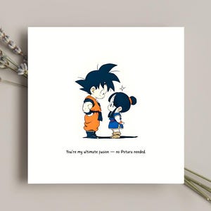 Dragon Ball Love Card Goku en Chi-Chi Verjaardagscadeau Anime stel Kawaii Otaku-wenskaart