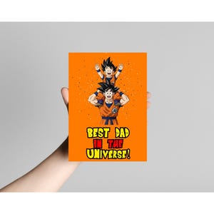 Dragon Ball Z Vatertagskarte Goku & Gohan A5 Anime Grußkarte DBZ Saiyajin Geburtstagsgeschenk für Papa