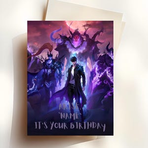 d'anniversaire A5 personnalisée Solo Leveling | Cadeau Manhwa Anime Sung Jin-Woo | Webtoon fait main sur le thème