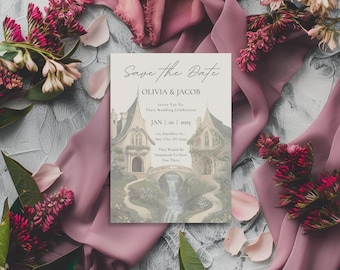 Rivendell Save the Date: Elven Wedding Invitation (5x7" Canva Template)