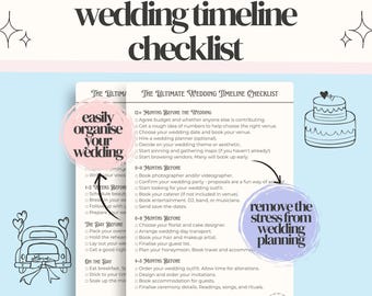 Wedding Timeline Checklist Printable: 12-Month Wedding Planner (PDF Download A4 Size)