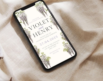 Bridgerton Wedding E-Invite: Regency Floral Mobile Template (Digital Download)