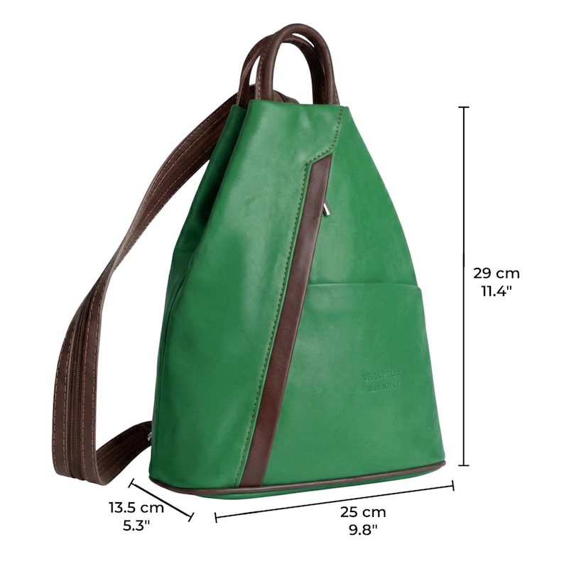 Italian Leather convertible Backpack, Anti-theft Vera Pelle Backpack for Women image 4