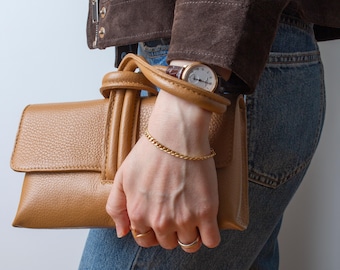 Italian Leather Clutch Bag – Crossbody, Wristlet Purse, Handbag for Women