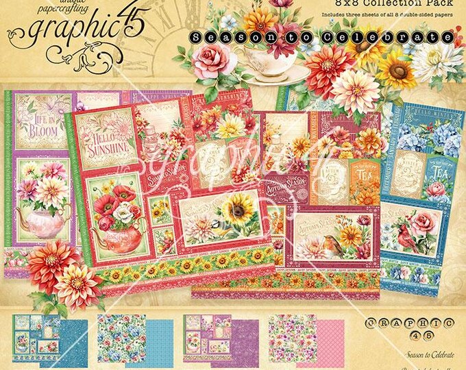 Graphic 45 Season to Celebrate 8x8 Paper - Etsy