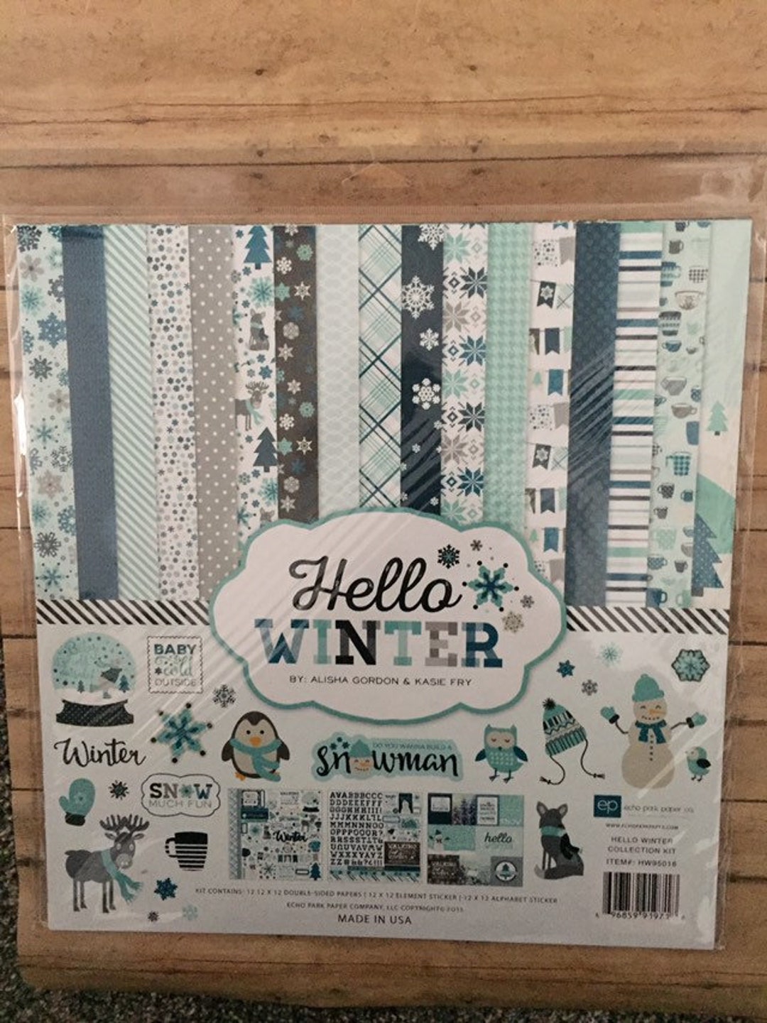 Hello Winter: Journaling Cards 12x12 Patterned Paper - Echo Park