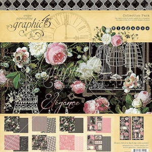 Graphic 45 PARTIAL-13 sheets- Elegance Collection Kit with sticker sheets