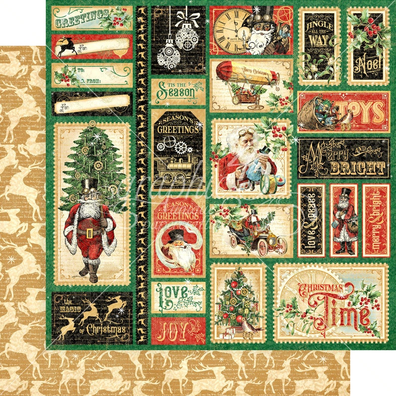 Graphic 45 Christmas Time 8 X 8 Paper Pad Etsy