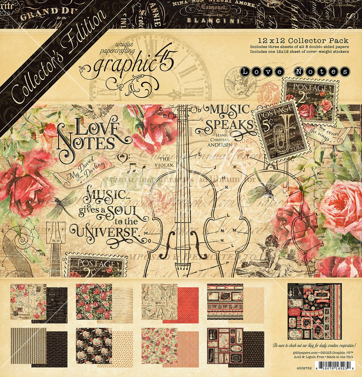 Graphic 45 Love Notes Deluxe Collectors Edition with Stickers