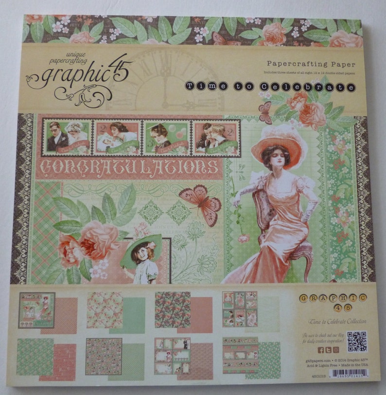 SALE** Graphic 45 Time To Celebrate 12 x 12 paper pad