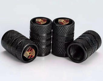 4 Premium Black Metal Tire Valve Caps – Fits Mercedes Benz AMG, Dust-Proof & Stylish