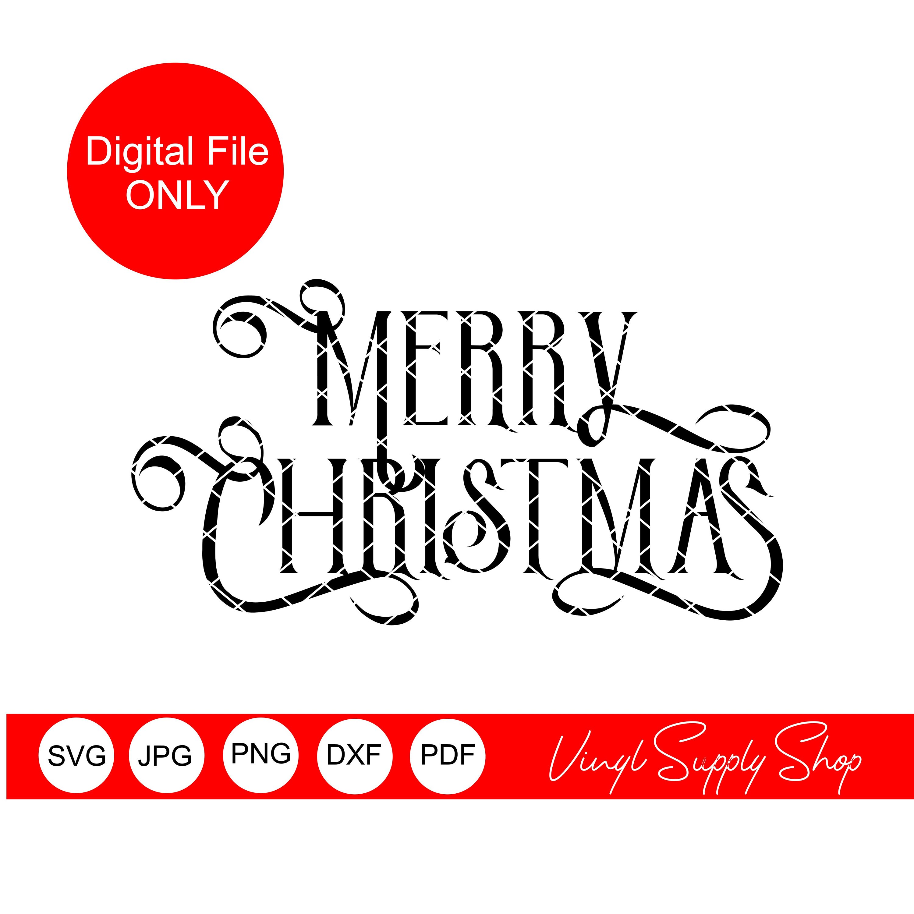Download Merry Christmas SVG Commercial Cut File with Christmas ...