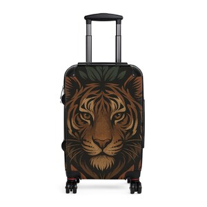 Vintage Tiger Kunst Koffer | Wildes Dschungeltier-Gepäck | Bold Reisetasche | Ästhetische Unisex Rolltasche