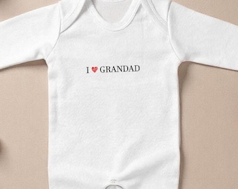 I Love My Grandad Tshirt, Grandfather Baby vest, Custom Baby suit, Grandad Day Outift, Baby Vest, Birthday Gift, Gift For Grandpa, Romper