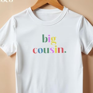 Big Cousin Tshirt, Gender Reveal Tshirt, große Cousin Baby Weste, Cousin Outift, Cousin Strampler, Babymitteilung T-Shirt, Baby-Dusche-Geschenk