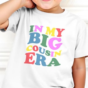 Big Cousin Tshirt, Gender Reveal Tshirt, großer Cousin Babygrow, Cousin Outift, Big Cousin Baby Weste, Babymitteilung T-Shirt, Baby-Dusche-Geschenk