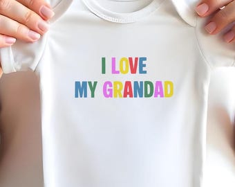 I Love My Grandad Babygrow, Grandad Tshirt, Custom Baby suit, Fathers Day Outift, Grandad Baby Vest, 1st Fathers Day, Gift For Grandad