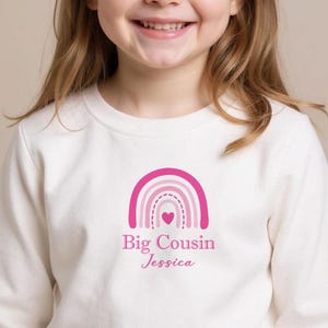 Custom Big Cousin Sweater, Gender Reveal T shirt, Big Cousin Babygrow, Cousin Outift, Big Cousin Baby Vest, Custom Baby Shower Gift