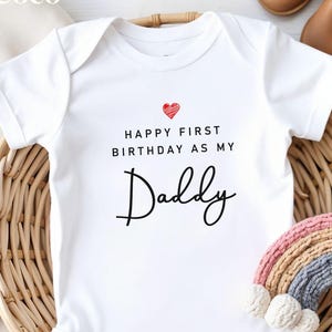 お父さん、お誕生日おめでとう、新しいお父さんのためのベビーグロー、お父さんの初めての誕生日ベビーベスト、父親になって1歳の誕生日、新しいお父さんのためのベビーベスト、お父さんへのプレゼント